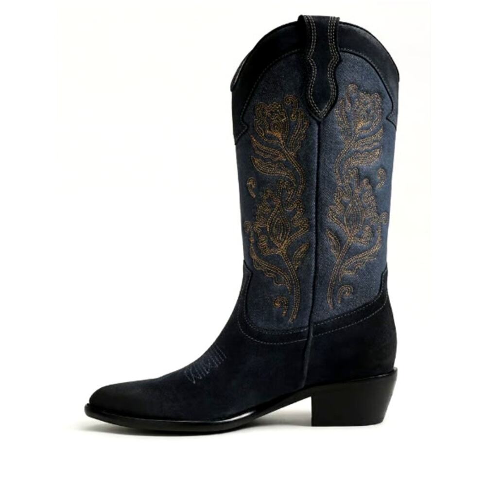 Sam Edelman Atlantic Suede Leather Rue Western Boots Size 9M - Picture 12 of 14